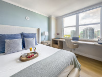 Great Bay View from Corner Apartment in Arya, Miami. FREE Parking, Gym, WI-FI