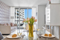 Ocean, River and Pool Views from Boutique Icon Brickell Apartment. FREE Amenities