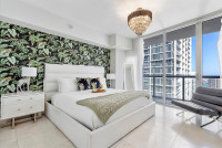 Ocean, River and Pool Views from Boutique Icon Brickell Apartment. FREE Amenities