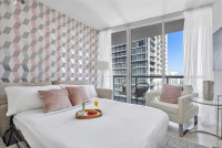 Ocean, River and Pool Views from Boutique Icon Brickell Apartment. FREE Amenities