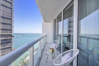 Ocean, River and Pool Views from Boutique Icon Brickell Apartment. FREE Amenities