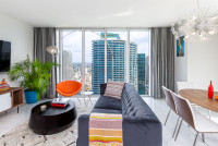 45 Floor, Great River & Sea View From Corner Condo Above Icon Residences, Brickell, Miami