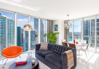 45 Floor, Great River & Sea View From Corner Condo Above Icon Residences, Brickell, Miami