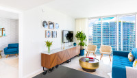 Corner Apartment with Great View of Key Biscayne & Miami River, Icon Brickell Residences