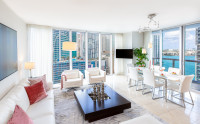 Key Biscayne and Miami River Views from Corner Apartment at Icon Residences. Brickell, Miami