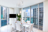 Key Biscayne and Miami River Views from Corner Apartment at Icon Residences. Brickell, Miami