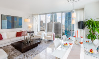 Key Biscayne and Miami River Views from Corner Apartment at Icon Residences. Brickell, Miami