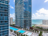 Key Biscayne and Miami River Views from Corner Apartment at Icon Residences. Brickell, Miami