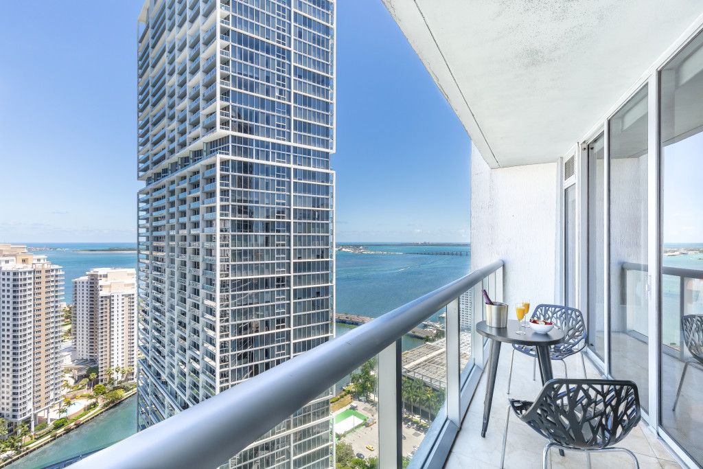 Bay & City Views from 35th Floor at Icon Brickell Residences. Longest Pool in Miami.