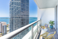 Breathtaking Views of Biscayne Bay and Miami River. Icon Brickell Residences.