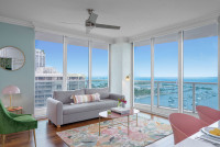 Remodeled 2 BDRM Art Deco Style Apart in Coconut Grove. Stunning Bay Views. FREE Parking, Gym, WI-FI
