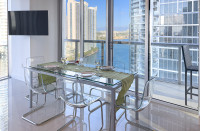 Key Biscayne and Miami River Views from Corner Apartment at Icon Residences. Brickell, Miami