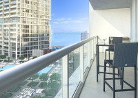 Key Biscayne and Miami River Views from Corner Apartment at Icon Residences. Brickell, Miami