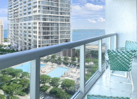 Key Biscayne and Miami River Views from Corner Apartment at Icon Residences. Brickell, Miami