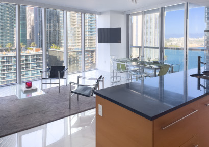 Key Biscayne and Miami River Views from Corner Apartment at Icon Residences. Brickell, Miami